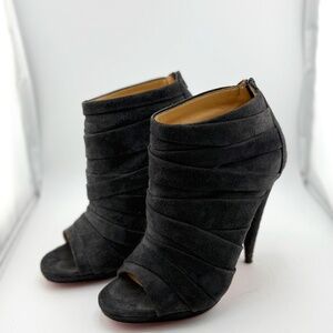 Christian Louboutin Suede Open Toe Stiletto ankle booties size 37